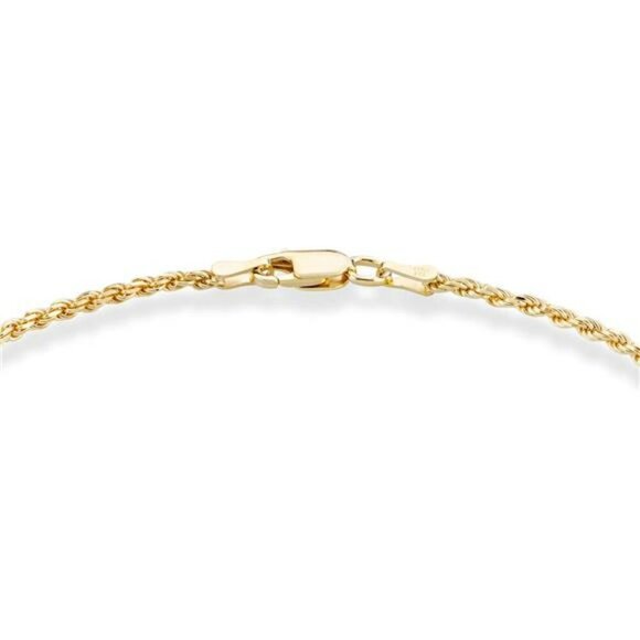 Gold Over Silver Rope Chain Anklet for Women Italian 925 Dainty Foot Bracelet - Picture 2 of 6